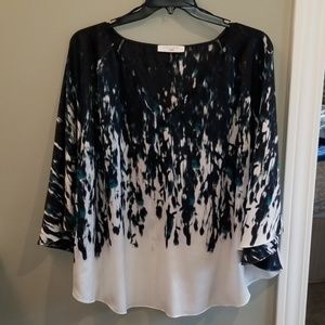 Tahari Womens 2x Blouse with 3/4 sleeves